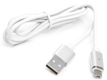 Кабель PowerPlant Magnetic AM / Micro USB 1m White (DV00DV4060)