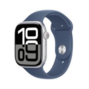 Смарт годинник Apple Watch Series 10 GPS 46mm Silver Aluminium Case with Denim Sport Band - M/L  (MWWM3)