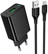 Зарядний пристрій Hoco CS91A Leader 10.5W Black with AM/Type-C (6942007670999)