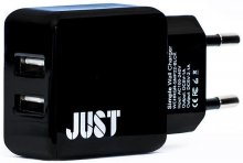 Мережевий зарядний пристрій Just Simple Dual USB Wall Charger 2xUSB 2.1A чорний