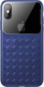 Чохол Baseus for iPhone XS Max - Glass Weaving Blue  (WIAPIPH65-BL03)