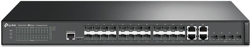 Switch, 32 ports, TP-Link JetStream T2600G-28SQ, 4xRJ45/SFP (Combo), 24xSFP, 4xSFP+, керований L2