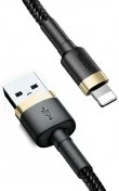 Кабель Baseus Cafule 2A AM / Lightning 3m Black/Gold (CALKLF-RV1)