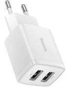 Зарядний пристрій Baseus Compact Charger 2U 10.5W White (CCXJ010202)