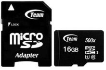 Карта пам'яті Team Micro SDHC 16GB with adapter (TUSDH16GCL10U03)
