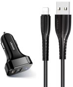 Зарядний пристрій Usams C13 Black with Lightning cable  (NTU35LC13TZ)