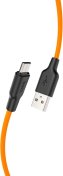 Кабель Hoco X21 Plus Silicone 2.4A AM / Micro USB 1m Black/Orange (6931474711908)