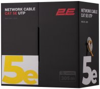 Мережевий кабель 2E Cat 5e U-UTP CU AWG 24 305m Yellow (2E-CBL5EUTP-LSZH-YLW)
