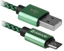 Кабель Defender 08-03T Pro AM / Micro USB 1m Green  (87804)