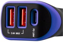 Автомобільний зарядний пристрій Canyon C-08 Black/Purple (CNE-CCA08PU)