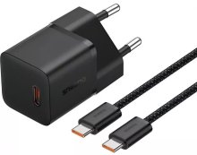 Зарядний пристрій Baseus GaN5FC mini 1C 20W Black with cable Type-C  (P10110900113-00)