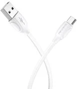 Кабель BOROFONE BX19 Benefit 2.4A AM / MicroUSB 1m White (BX19MW)