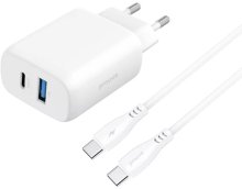 Зарядний пристрій Proove Silicone Power 2 30W White with Type-C / Type-C  (632470003)