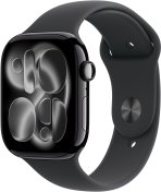 Смарт годинник Apple Watch Series 11 GPS - 46mm Jet Black Aluminium Case with Black Sport Band - M/L (MEUX4)