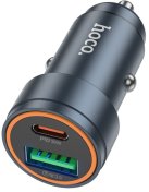 Автомобільний зарядний пристрій Hoco Z57A Glorious 30W Metal Gray (6942007633109)