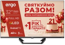 Телевізор QLED Ergo 32JFQ7500 (Android TV, Wi-Fi, 1920x1080)