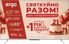 Телевізор QLED Ergo 43JUQ85 (Google TV, Wi-Fi, 3840x2160)