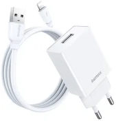 Зарядний пристрій Remax Kiddy Series 12W White with AM/Lightning (6954851218180)