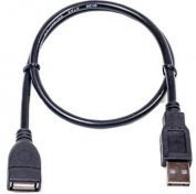 Кабель USB PowerPlant AM / AF 0.5 м чорний