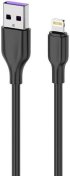 Кабель 2E Glow 2.4A AM / Lightning 1m Black  (2E-CCAL-BL)