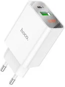 Зарядний пристрій Hoco C100A Digital Display 20W White (C100A White)