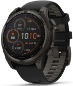 Смарт годинник Garmin Fenix 8 - 47 mm Solar Sapphire Carbon Gray DLC Titanium with Black/Pebble Gray Silicone Band (010-02906-11)