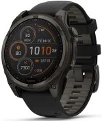Смарт годинник Garmin Fenix 8 - 47 mm Solar Sapphire Carbon Gray DLC Titanium with Black/Pebble Gray Silicone Band (010-02906-11)