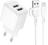 Зарядний пристрій BOROFONE BAS41A Potential 2A White with AM/MicroUSB (6941991113765)