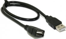 Кабель USB Ultra AM / AF 0.5 м чорний