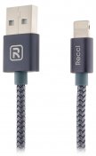 Кабель USB Recci RCL-K100 Ball AM / Lightning 0.15 м темно-сірий