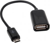 Кабель USB Lapara Micro USB / AF 0.16 м чорний