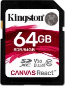 Карта пам'яті Kingston Canvas React SDXC 64GB SDR/64GB