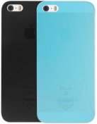 Чохол-накладка Ozaki for iPhone SE/5S/5 - O!coat 0.3 Jelly (комплект) Black/Blue