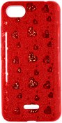 Чохол Milkin for Xiaomi redmi 6A - Glitter Heart series Superslim Red