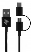 Кабель 2E AM / Micro USB / Type-C 1m Black (2E-CCMTAB-BL)