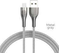 Кабель Hoco U59 Enlightenment AM / Micro USB 1m metal gray (U59 Micro metal gray)