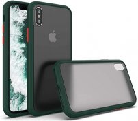 Чохол TPU for iPhone Xs Max - Matte Color Dark Green/Orange