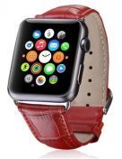 Ремінець HiC for Apple Watch 41/40/38mm - Crocodail Leather Loop Band Red