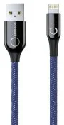 Кабель Baseus C-Shaped Light Intelligent Power-off 2.4A AM / Lightning 1m Blue (CALCD-03)