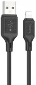 Кабель Hoco X90 Cool silicone 2.4A AM / Lightning 1m Black (6931474788405)