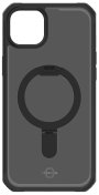 Чохол iTSkins for iPhone 15 HYBRID R Stand with MagSafe Black and transparent  (AP5N-HMSTD-BKTR)