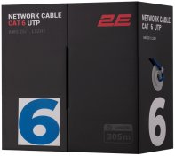 Мережевий кабель 2E Cat 6 U-UTP CU AWG 23 305m Blue (2E-CBL6EUTP-LSZH1-BLU)