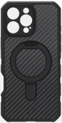 Чохол iTSkins for iPhone 16 Pro Max - FORCE R CARBON W with MagSafe Black  (AP6U-FOCAR-BLCK)
