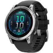 Смарт годинник Garmin Fenix E - 47 mm AMOLED Stainless Steel with Black Silicone Band (010-03025-00)