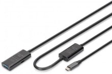 Кабель Digitus Active Cable 5G CM / AF 10m Black  (DA-73111)