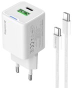Зарядний пристрій ColorWay GaN Mini 30W White with Type-C / Type-C  (CW-CHS053PDC-WT)