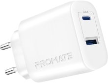 Зарядний пристрій Promate BiPlug-2 White (biplug-2.white)