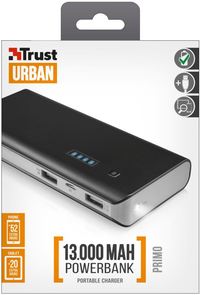 Батарея універсальна Trust Primo Power Bank 1300 mAh чорна