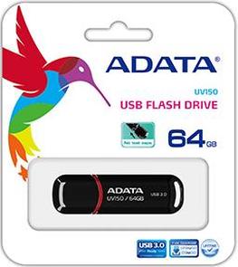 Флешка USB A-Data UV150 64 ГБ (AUV150-64G-RBK) чорна