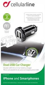 Фото: Автомобільний зарядний пристрій Cellular Line Dual USB Car Charger (MICROCBRUSBDUAL2A) № 2 | KTC